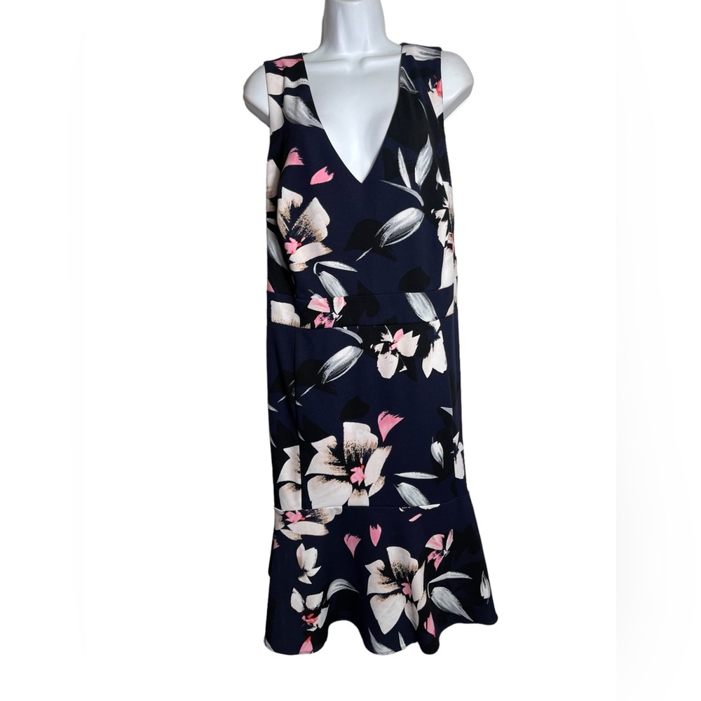 Vince Camuto size 22W navy blue and pink mermaid summer dress PERFECT 🩷🩷